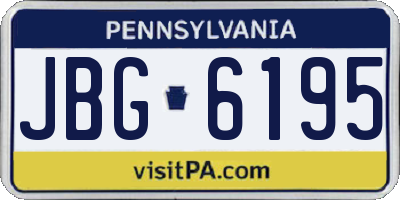 PA license plate JBG6195