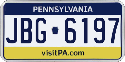 PA license plate JBG6197
