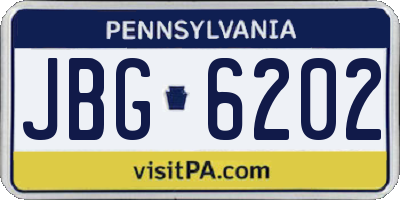 PA license plate JBG6202