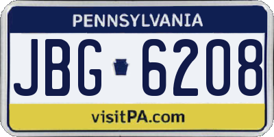 PA license plate JBG6208