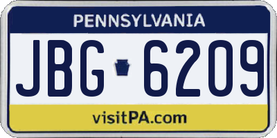 PA license plate JBG6209