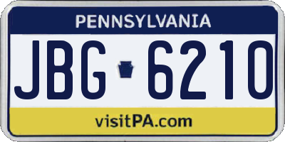 PA license plate JBG6210