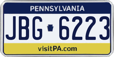 PA license plate JBG6223