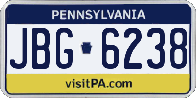 PA license plate JBG6238