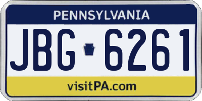 PA license plate JBG6261