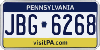 PA license plate JBG6268