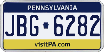 PA license plate JBG6282