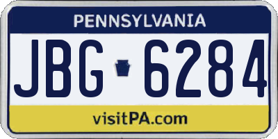 PA license plate JBG6284