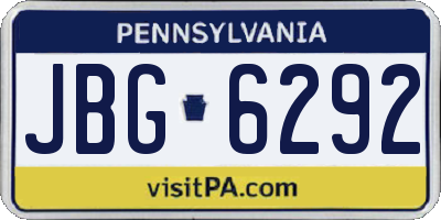 PA license plate JBG6292
