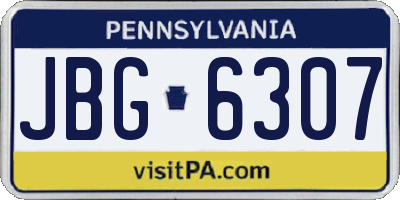 PA license plate JBG6307