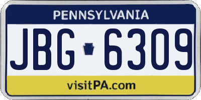PA license plate JBG6309