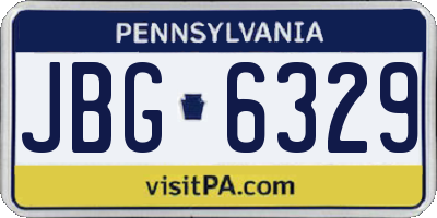 PA license plate JBG6329