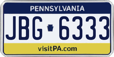 PA license plate JBG6333