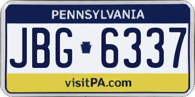 PA license plate JBG6337