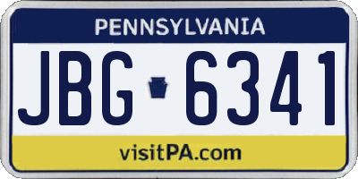 PA license plate JBG6341