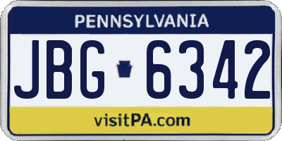 PA license plate JBG6342
