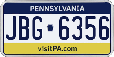 PA license plate JBG6356