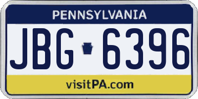 PA license plate JBG6396