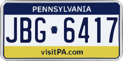 PA license plate JBG6417
