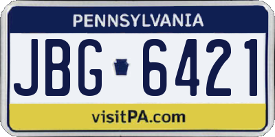 PA license plate JBG6421
