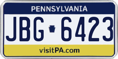 PA license plate JBG6423