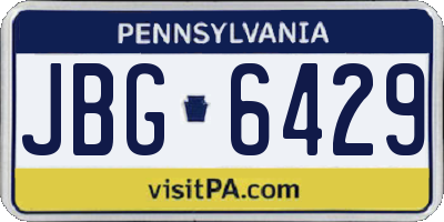 PA license plate JBG6429
