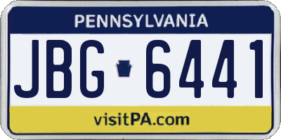 PA license plate JBG6441