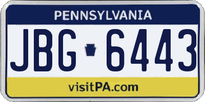 PA license plate JBG6443