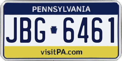 PA license plate JBG6461