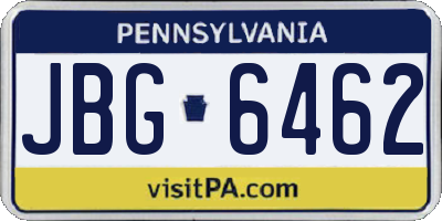 PA license plate JBG6462