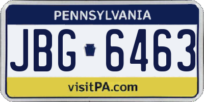 PA license plate JBG6463