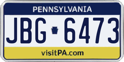 PA license plate JBG6473