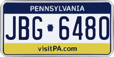 PA license plate JBG6480