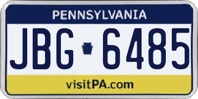 PA license plate JBG6485