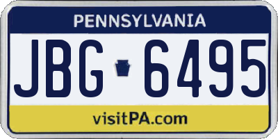 PA license plate JBG6495