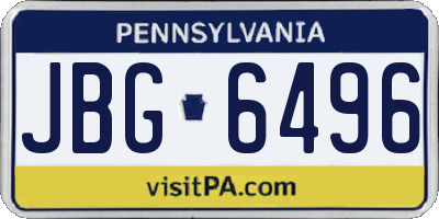 PA license plate JBG6496