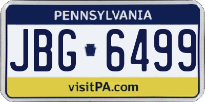 PA license plate JBG6499