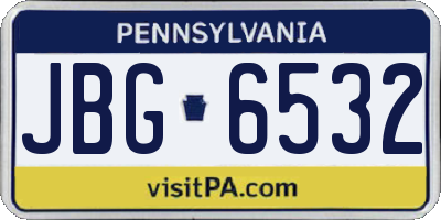 PA license plate JBG6532