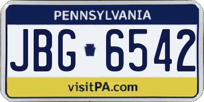 PA license plate JBG6542