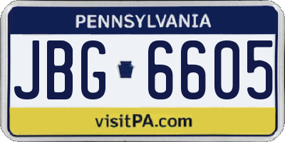 PA license plate JBG6605