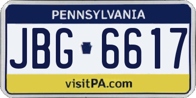 PA license plate JBG6617