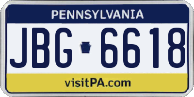 PA license plate JBG6618