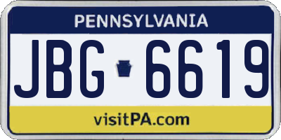 PA license plate JBG6619