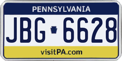 PA license plate JBG6628
