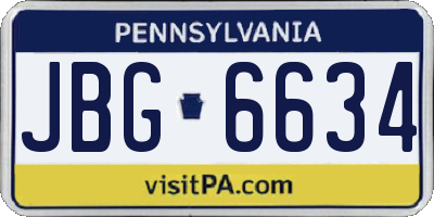PA license plate JBG6634
