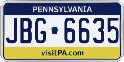 PA license plate JBG6635