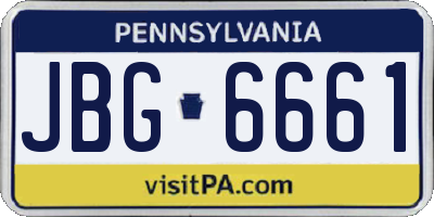 PA license plate JBG6661