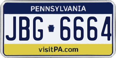PA license plate JBG6664