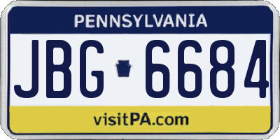 PA license plate JBG6684