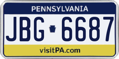 PA license plate JBG6687